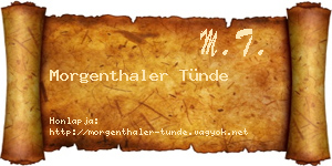 Morgenthaler Tünde névjegykártya